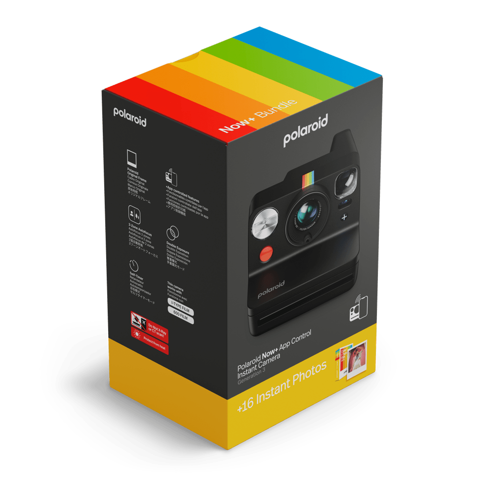Polaroid Now+ Generation 3 EB Starter Set - Black Instant Camera - BangOn