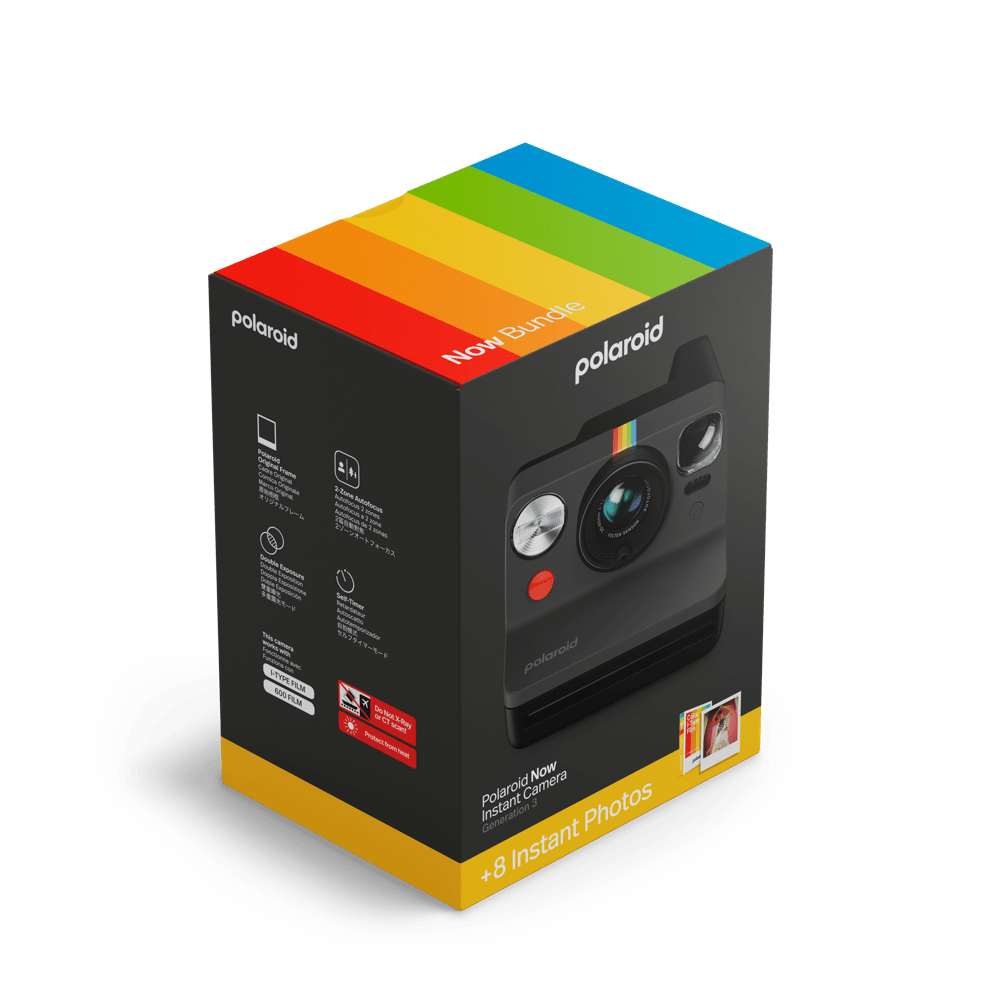 Polaroid Now Generation 3 Starter EB Set - Black Instant Camera - BangOn
