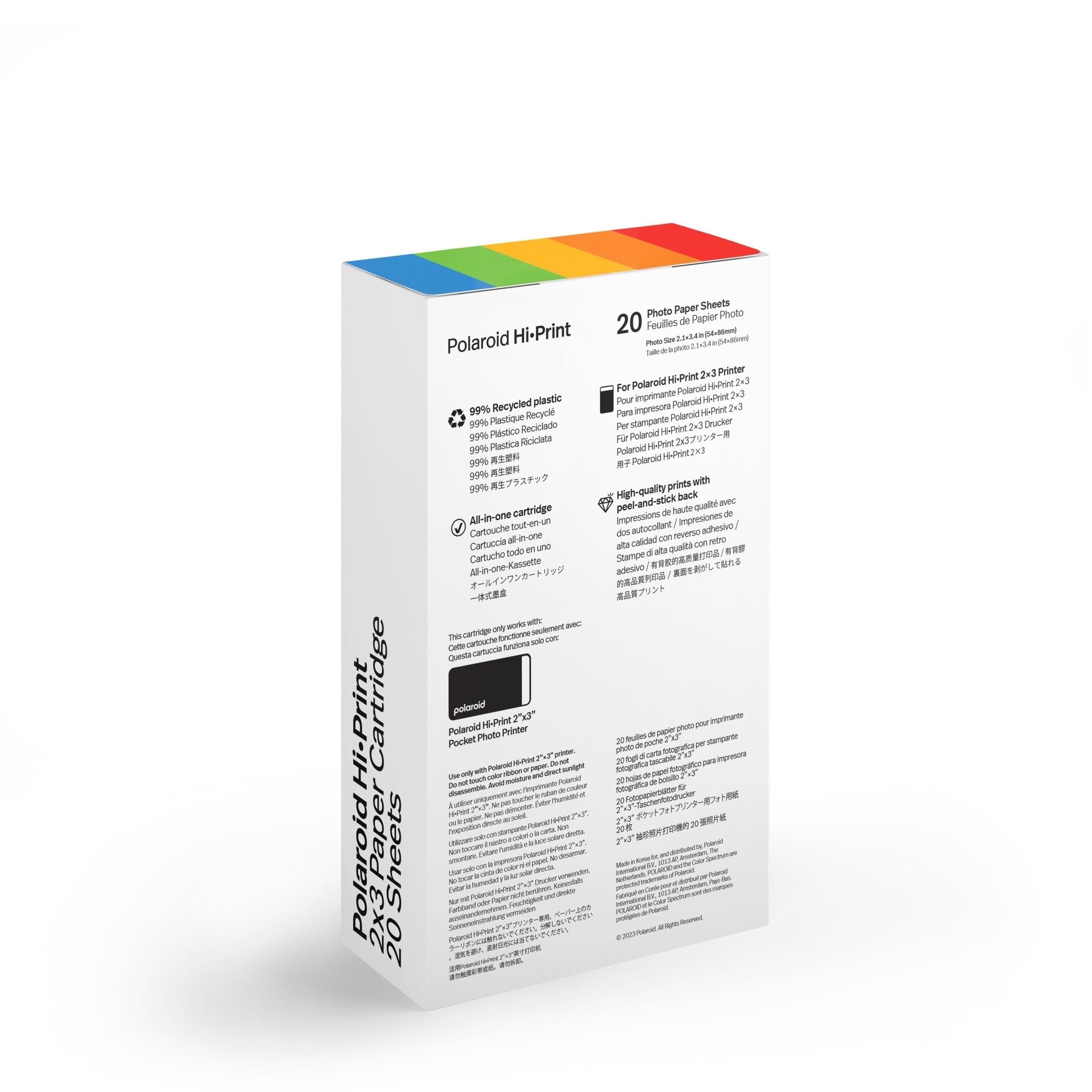 Polaroid Photo Printer Hi·Print 2×3 Paper Cartridge - 20 Sheets Instan - BangOn