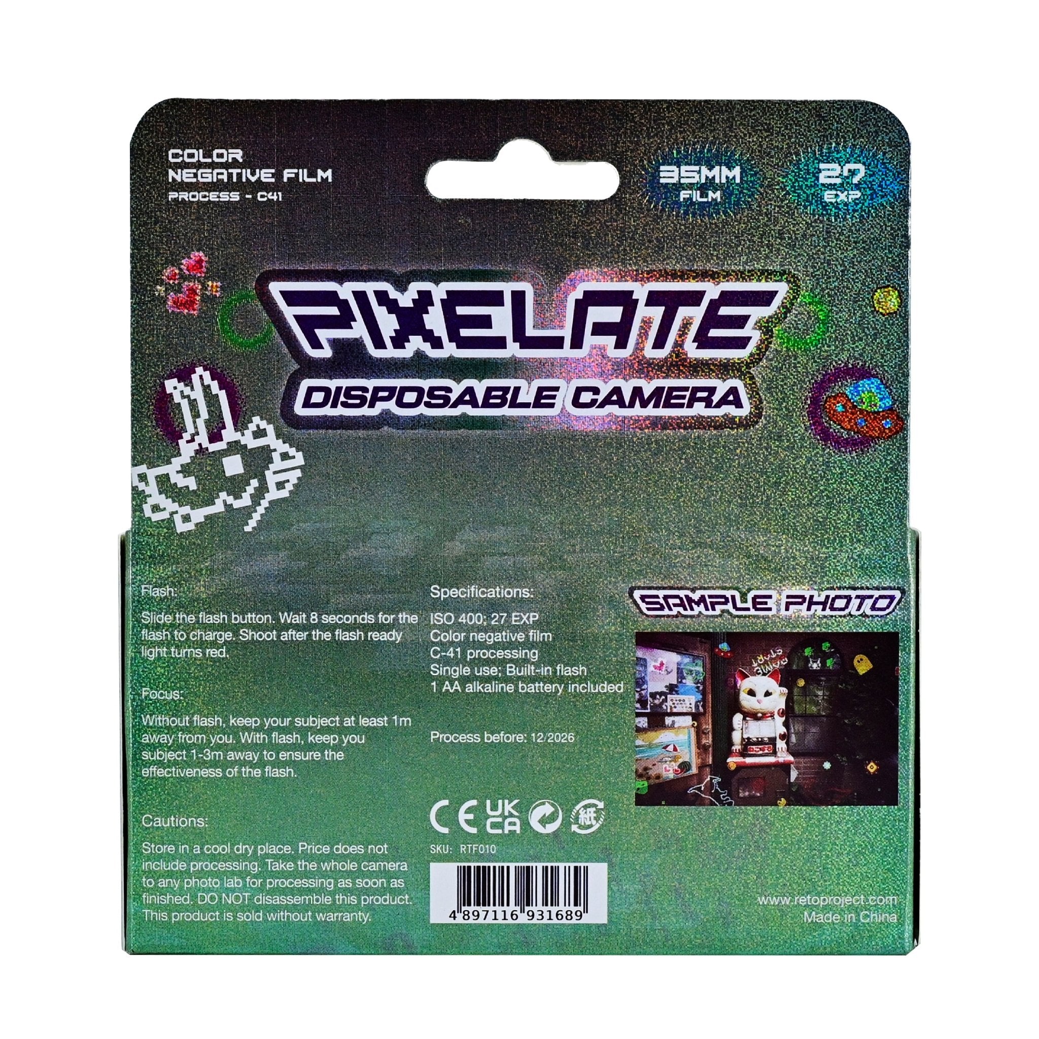 Retocolor Pixelate 400 35MM Disposable Film Camera 27EXP *NEW - BangOn