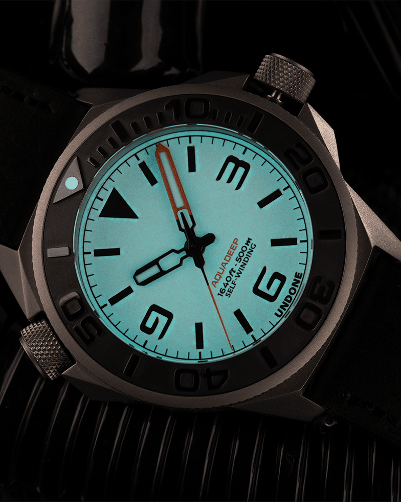 Undone AquaLume Automatic Watch - Black Rubber - BangOn