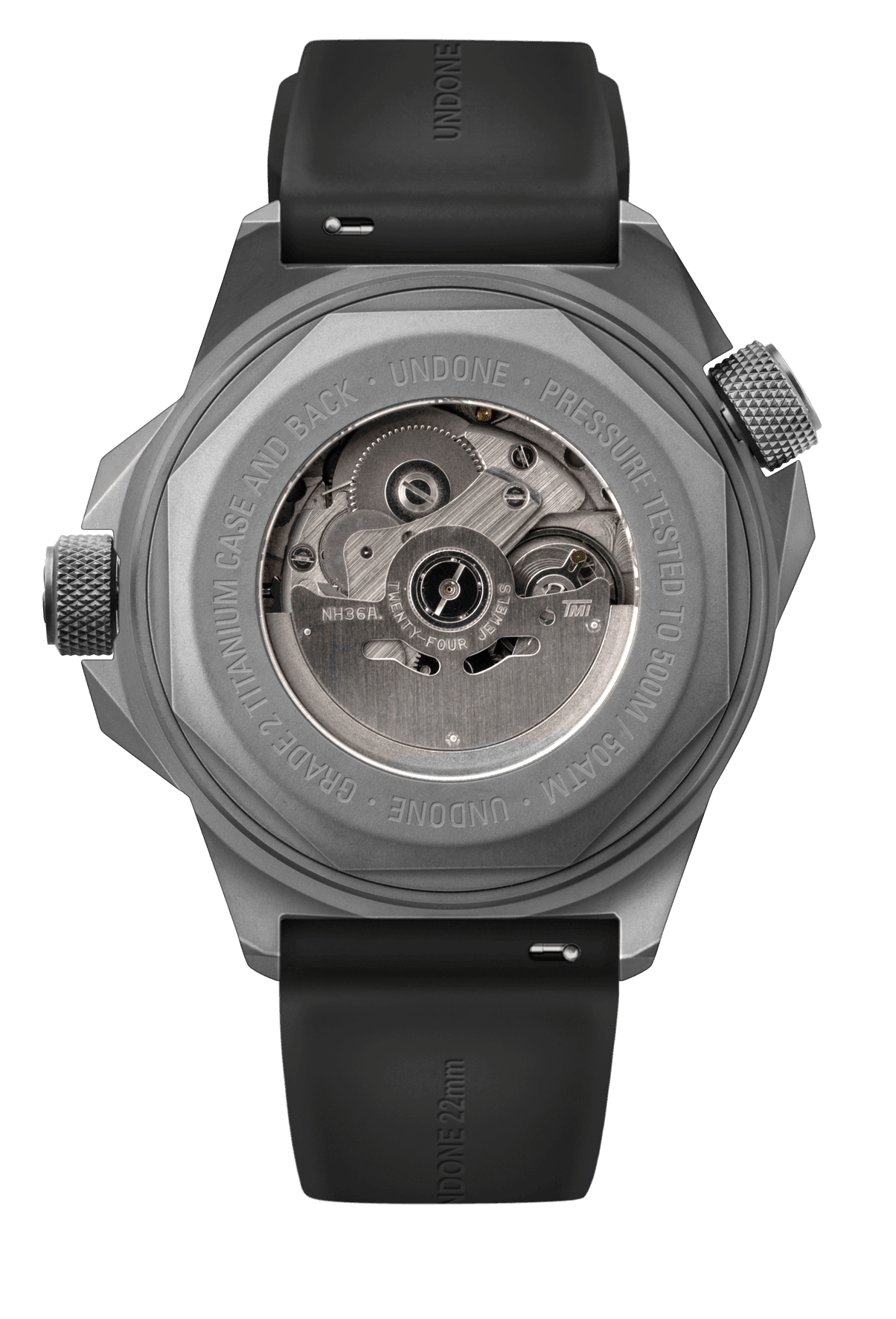 Undone AquaLume Automatic Watch - Black Rubber - BangOn