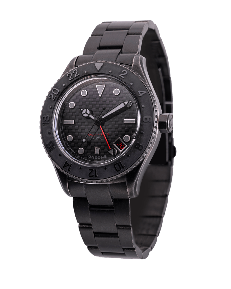 UNDONE Basecamp Stealth Steel JP GMT Automatic Watch - BangOn